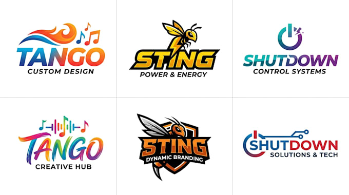 design a custom tango, sting, and shutdown brand logo