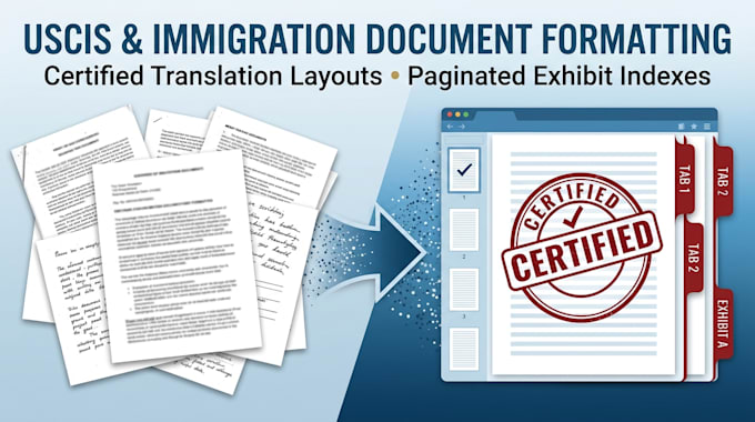 format immigration documents and prepare translation
