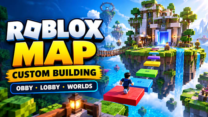build roblox game map, obby, lobby and game environment