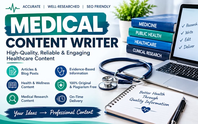 write professional medical and healthcare content