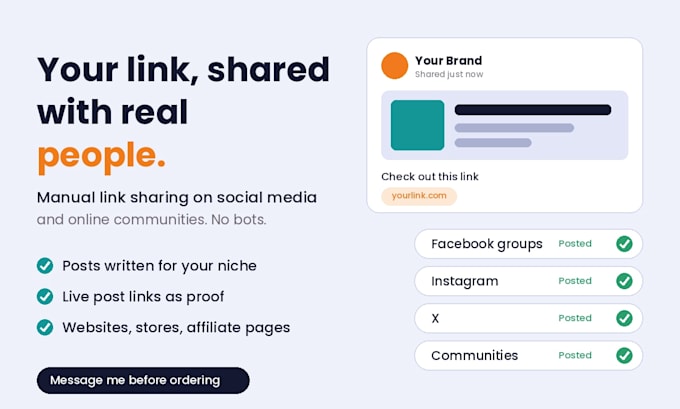share your website or product link manually on social media
