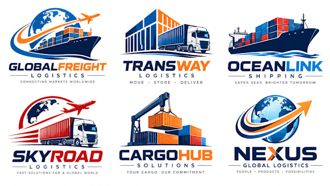 design a professional, shipping, cargo, logistics, transport containers logo
