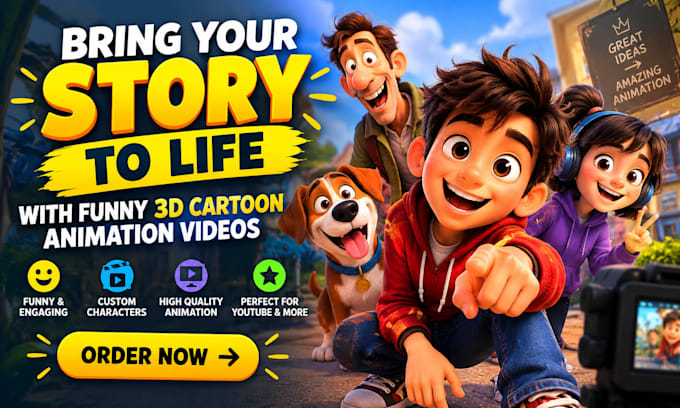 create funny 3d cartoon animation videos for your series