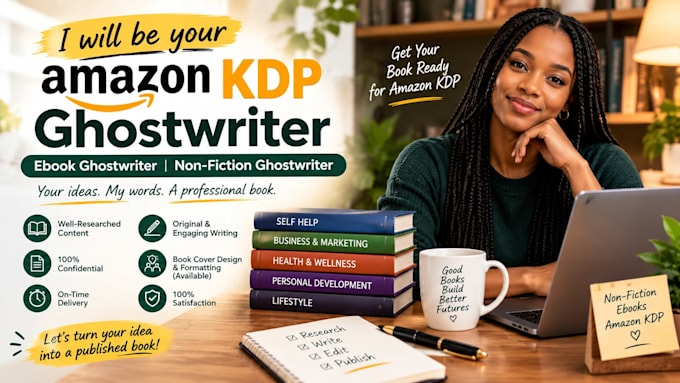 be your amazon kdp ghost writer, ebook ghostwriter, non fiction ghostwriter