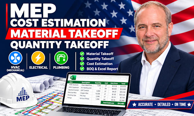 do texas florida USA mep estimation construction material quantity takeoff