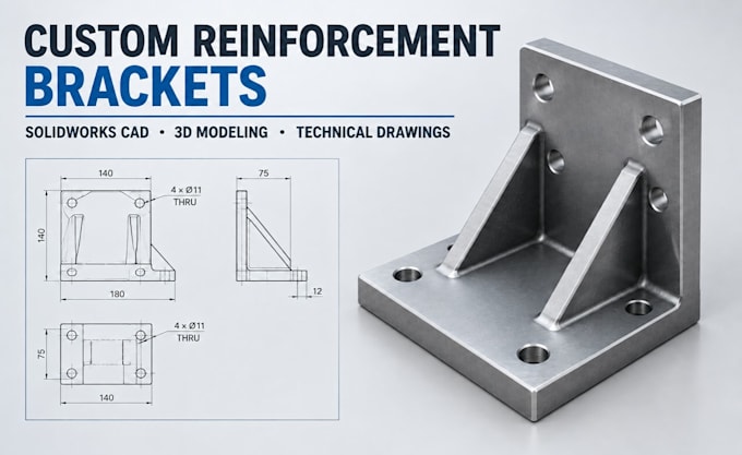 design custom reinforcement brackets for industrial machinery frame assemblies