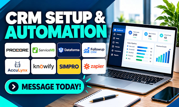 procore, servicem8, dataforma, followup CRM, acculynx, knowify, simpro, zapier