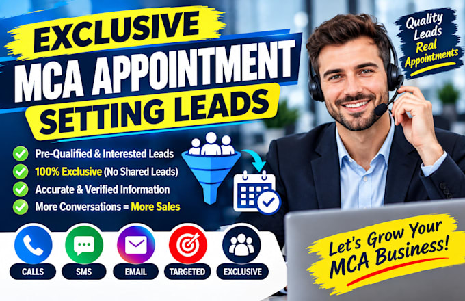provide exclusive mca appointment setting leads