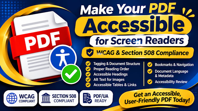 make your PDF  accessible for screen readers, section 508 and wcag