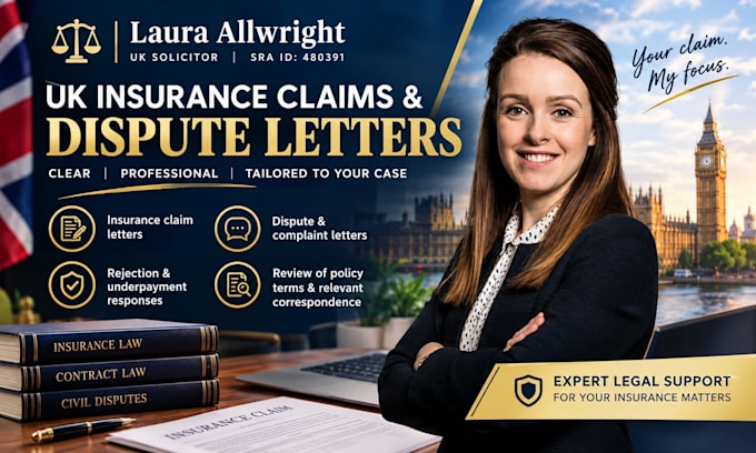 draft a UK insurance claim or dispute letter