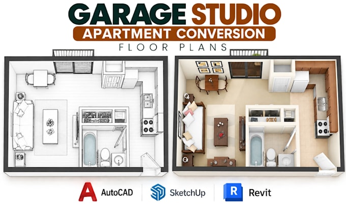 design garage studio apartment conversion floor plans and layouts