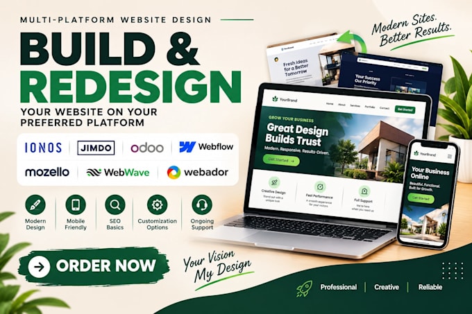 build redesign ionos jimdo odoo webflow mozello webwave webador website