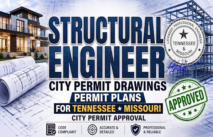 do structural engineer city permit drawings for tennessee missouri permit plans