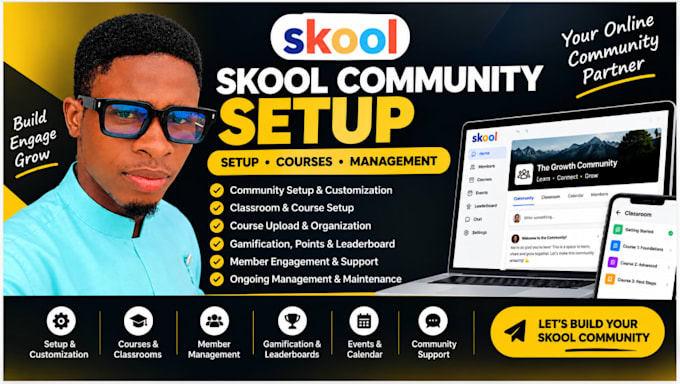 setup skool classroom customize membership and manage skool community courses