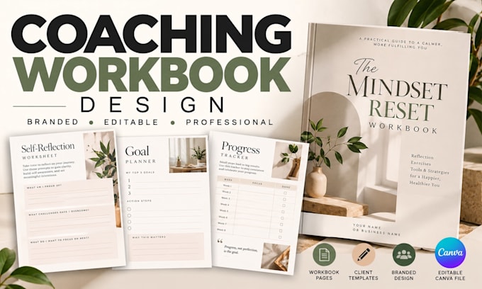 design canva coaching workbooks and client worksheets