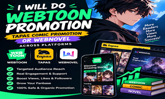 do webtoon promotion, tapas comic promotion or webnovel across platforms
