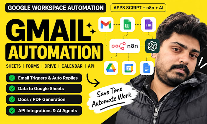 automate gmail with ai, n8n, google sheets and API integrations