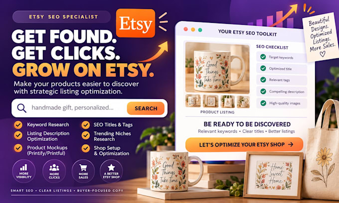 do etsy SEO, keyword research and listing optimization