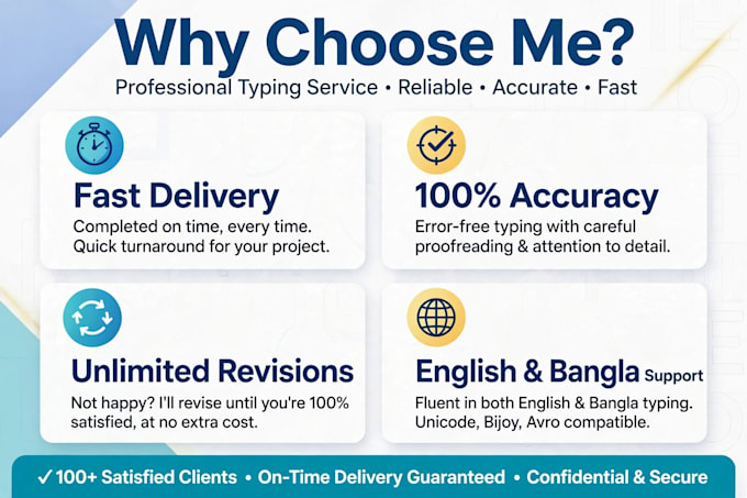 do fast and accurate typing and data entry in english and bengali