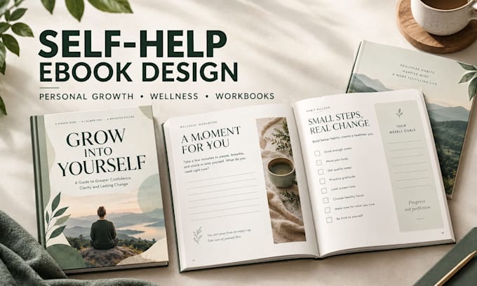 design self help ebook,personal development guide, or wellness workbook