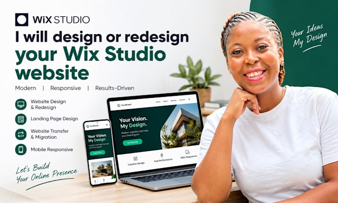 design and transfer wix studio website, wix website redesign, wix, wix studio