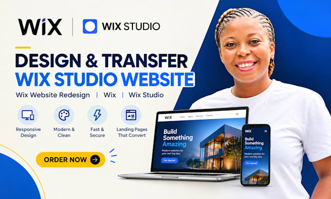 design and transfer wix studio website, wix website redesign, wix, wix studio