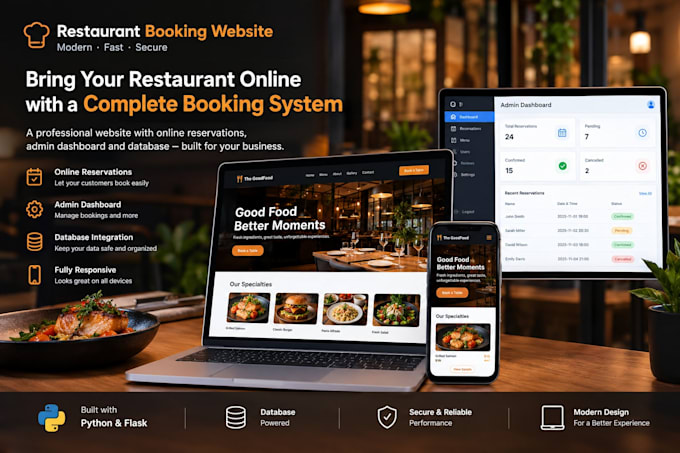 a responsive restaurant website with table reservations