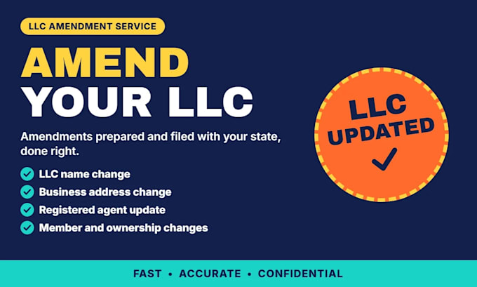 do llc amendment, llc name change, llc address change and llc ownership change