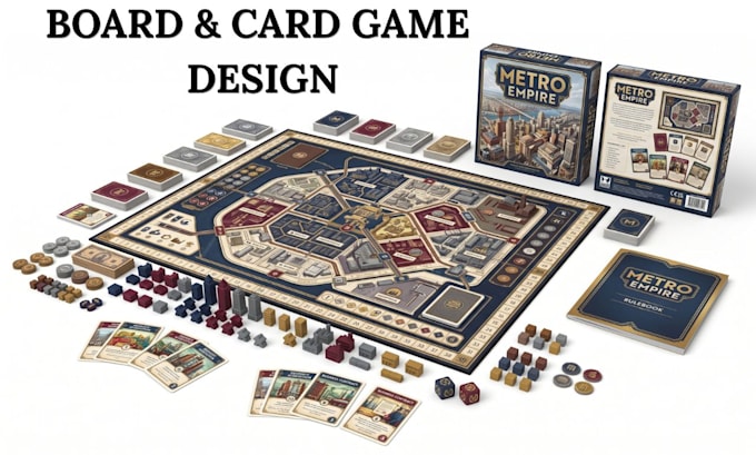 develop fantasy board game, card game development, tabletop game and rulebook