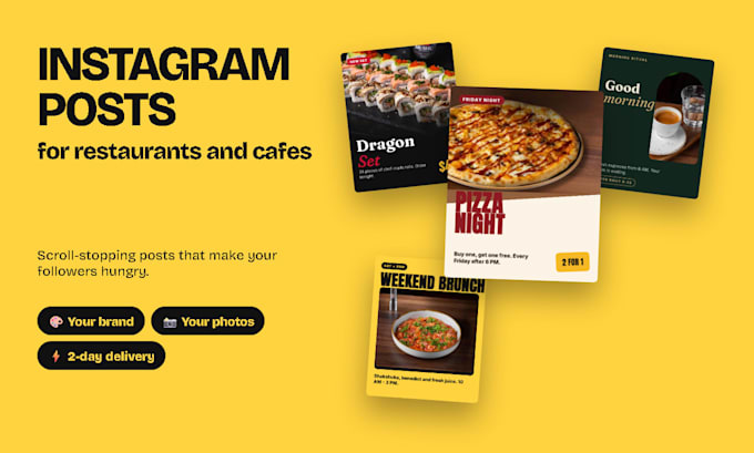 design instagram posts for your restaurant or cafe