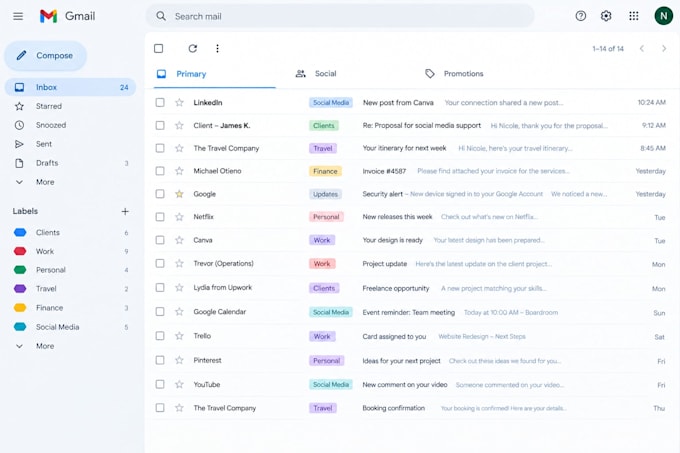 organize your email inbox and manage emails
