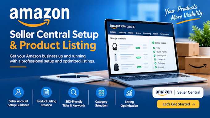 setup amazon seller central account and product listing