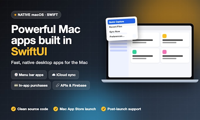 develop native macos desktop application and mac app in swift and swiftui
