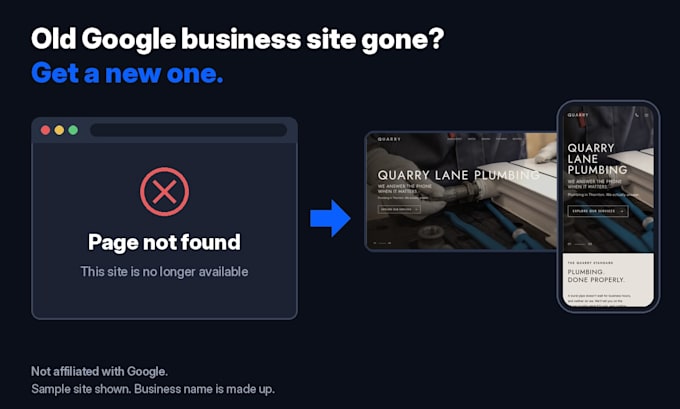 replace your old google business site with a new fast website