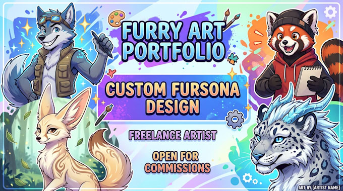draw custom furry art and fursona characters