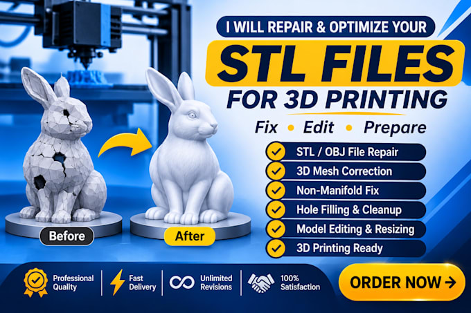 repair, edit and optimize stl files for 3d printing