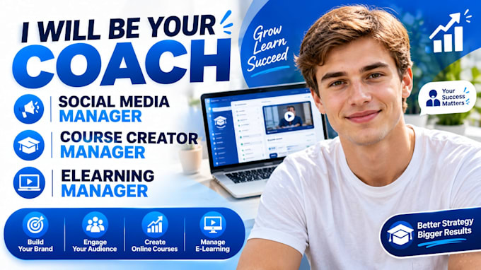 be your coach social media manager course creator manager elearning manager