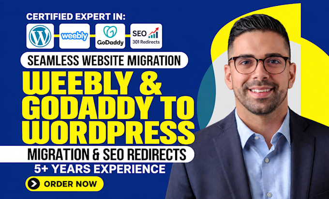 convert your godaddy website to wordpress, weebly to wordpress website migration