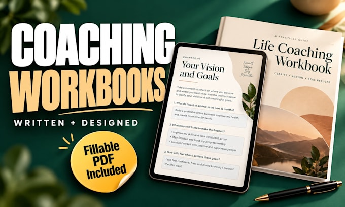 write and design your coaching workbook or fillable PDF