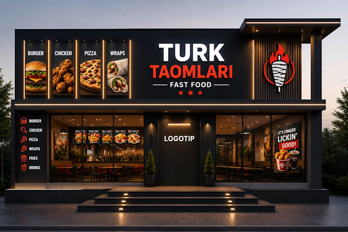 design a professional restaurant, cafe and fast food menu