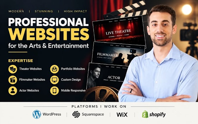 design theater website portfolio website actor website filmmaker website