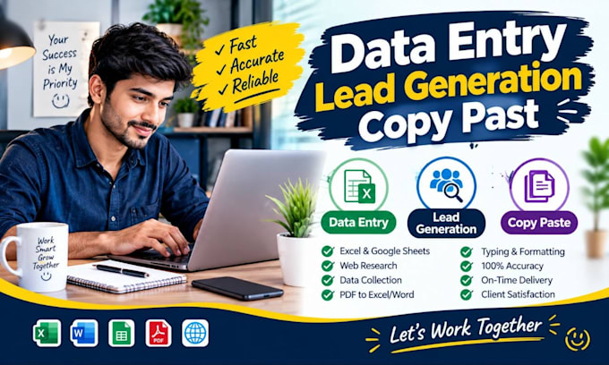 do targeted lead generation, data entry and web research