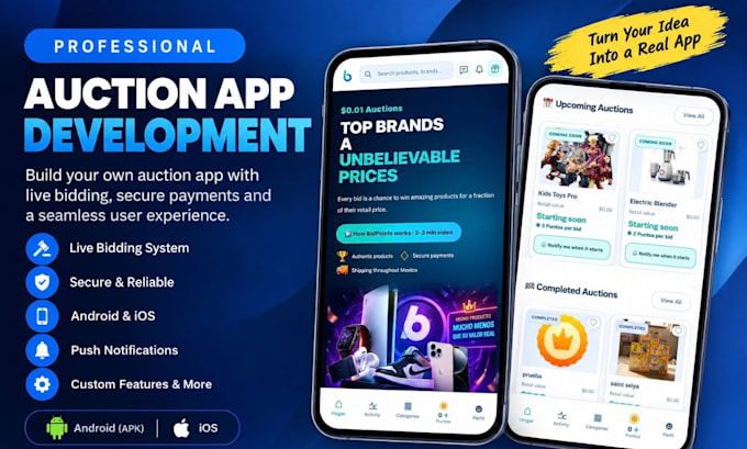 develop live auction app real time bidding app