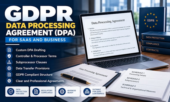 draft gdpr data processing agreement dpa for saas and business