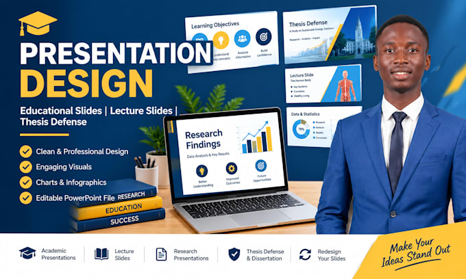 design educational presentation, lecture slides design, redesign thesis defense