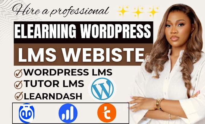 build wordpress elearning lms website with tutor lms pro, learndash, talent lms
