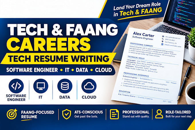 do professional tech resume writing, software engineer, faang cv rewrite