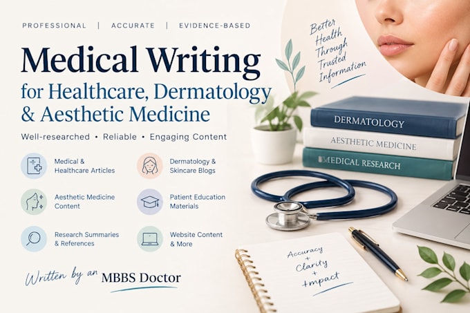 write medical, dermatology and skincare articles
