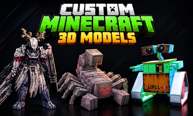 build custom minecraft 3d lowpoly character, entity models in blockbench for you