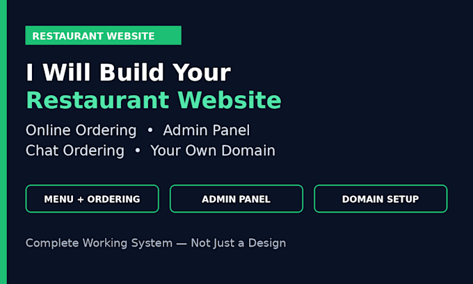 create a restaurant website with online ordering and admin panel